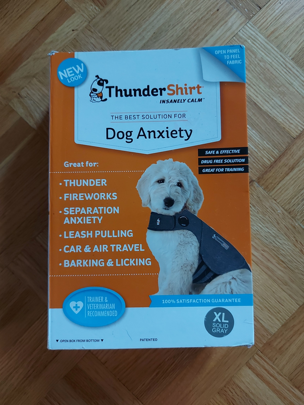 ThunderShirt Dog Anxiety Jacket - Solid Gray XL